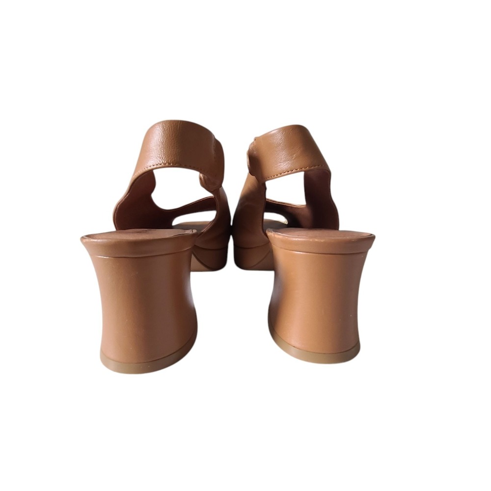 Jeffrey Campbell Extendo Platform Sling-back Block Heel Leather 11 Brown Sandals - Picture 6 of 12